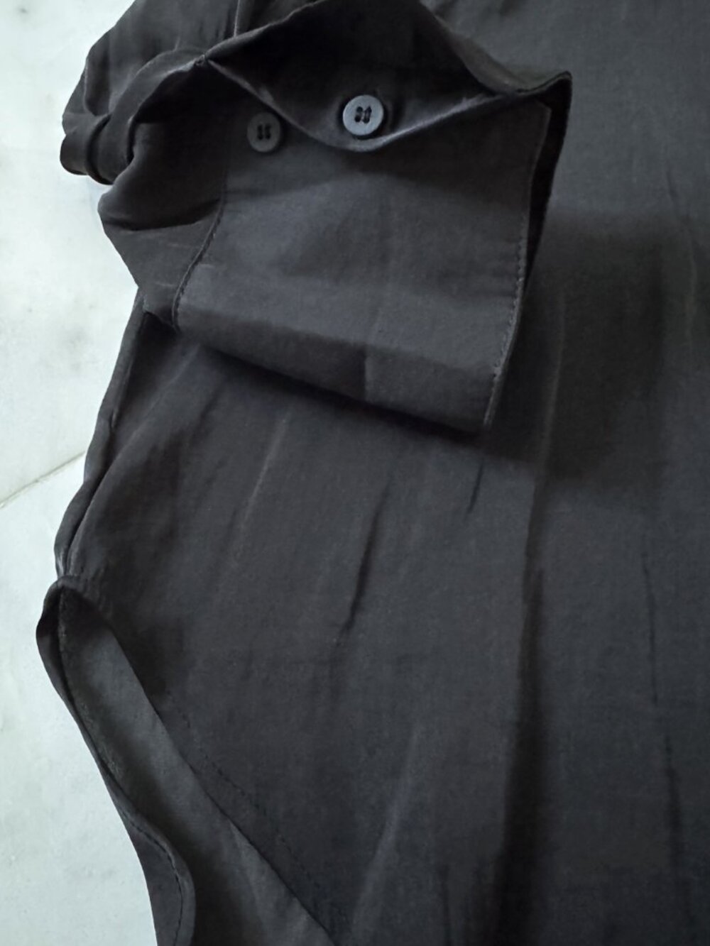 ONE TEASPOON Black Silky Split Sleeve Shirt – One Size – NWT - Picture 7 of 9